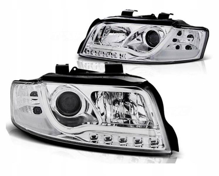 Faruri Audi A4 B6 00-04 condus tub cromat