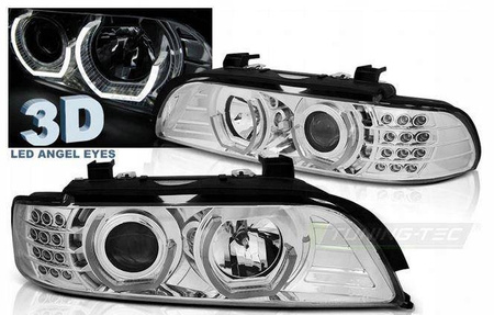BMW E39 CHROM LED faruri cu LED-uri + ANULE