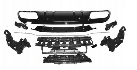 Difuzor sport negru argintiu pentru Mercedes W205 18-