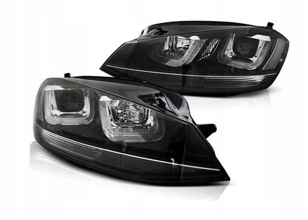 Faruri Vw Golf VII 7 12-17 negru condus drl negru