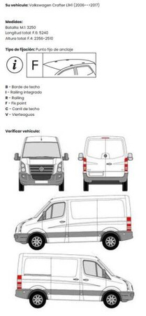 Portbagaj platformă acoperiș Volkswagen Crafter I L1H1