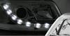 Faruri faruri noi Vw T5 03-09 Chrome Led Drl