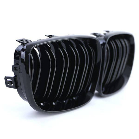 GRILĂ BMW E87/E81 07-11 DUBLU GLOSAT NEGRU