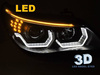 Faruri ANGEL EYES LED 3D NEGRE pentru BMW E60 E61 03-07