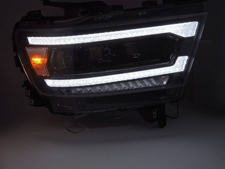 Faruri full LED negru pentru Dodge Ram 19-22