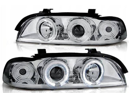 Bmw e39 ringi h1/h1 faruri cu lampă cromată ringi