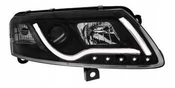 AUDI A6 C6 Faruri cu LED-uri cu tuburi negre AUDI A6 C6