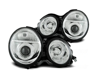 Faruri mercedes w210 95-99 e-class inel cromat