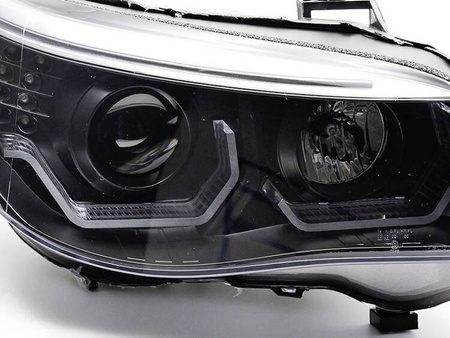 Faruri ANGEL EYES LED 3D NEGRE pentru BMW E60 E61 03-07