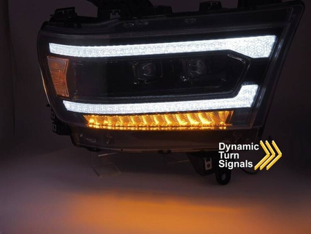 Faruri full LED negru pentru Dodge Ram 19-22