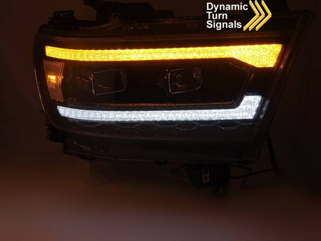 Faruri full LED negru pentru Dodge Ram 19-22