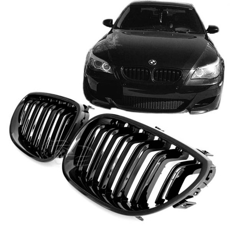 GRILĂ (RINICHI) BMW E60 E61 03-10 NEGRU LUCIOS