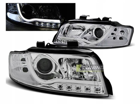 Faruri Audi A4 B6 00-04 condus tub cromat