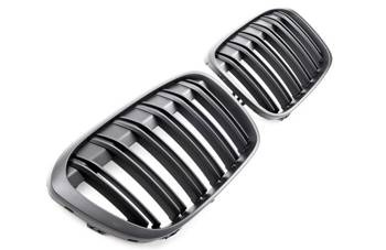 GRILĂ BMW X1 F48 DUBLU PLAT NEGRU MAT