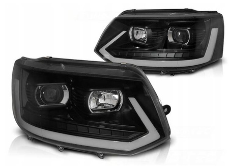 Faruri noi VW T5 10-15 LED TUBE BLACK T6 LOOK DRL LIFT