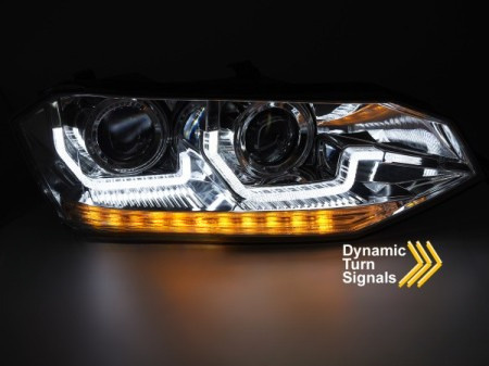 Faruri Lămpi cu lentile LED DRL VW Polo VI 2G (2017-2021) | Indicator dinamic de direcție
