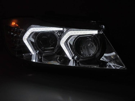 BMW E90/E91 05-08 chrómové LED svetlomety