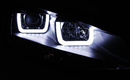 Lămpi Vw Golf VII 7 12-17 u-tip negru cu leduri drl