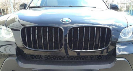 GRILĂ (RINICHI) BMW E70 E71 X5/X6 07-14 NEGRU LUCIOS