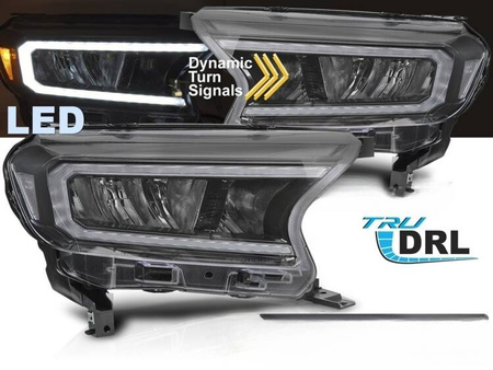 Lumini frontale negre Full LED pentru Ford Ranger V