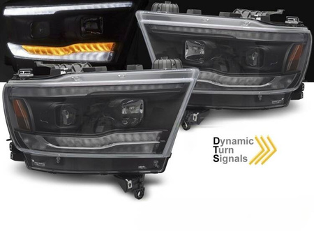 Faruri LED negre pentru Dodge Ram 19-22