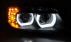 Bmw E90 E91 E91 09-11 Drl negru Xenon Rings 3d lămpi 3d