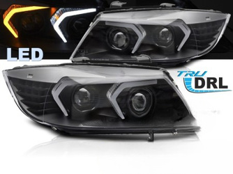 FARURI BMW E90/E91 NEGRU FARURI CU LED COMPLET