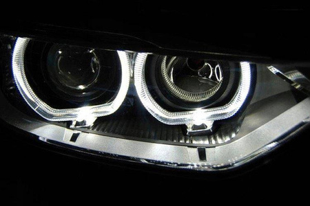 Faruri BMW F30 F31 Angel Eyes LED negru