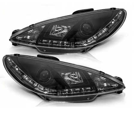 Faruri Peugeot 206 98-02 Negru lumina zilei