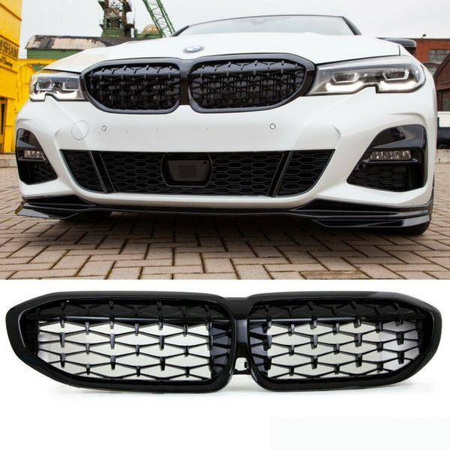 Bmw G20 G21 G21 19- grilă neagră lucioasă cu diamante ABS