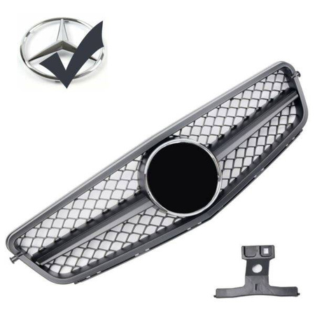 GRILĂ MERCEDES W204 C204 07-14 NEGRU MAT