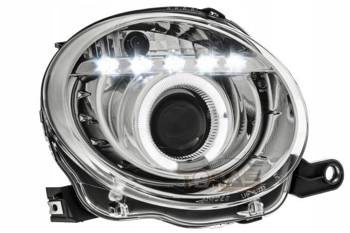 Faruri Fiat 500 07- Chrome led r