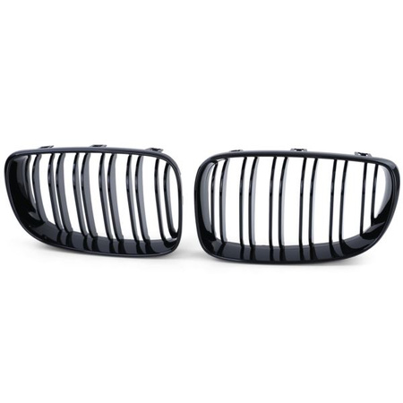 GRILĂ BMW E87/E81 07-11 DUBLU GLOSAT NEGRU