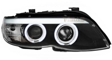 Faruri BMW X5 E53 Inele CCFL Negru D2S XEN