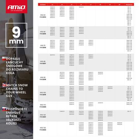 Lanțuri de zăpadă Ö-Norm 9mm + BAG KNS-130