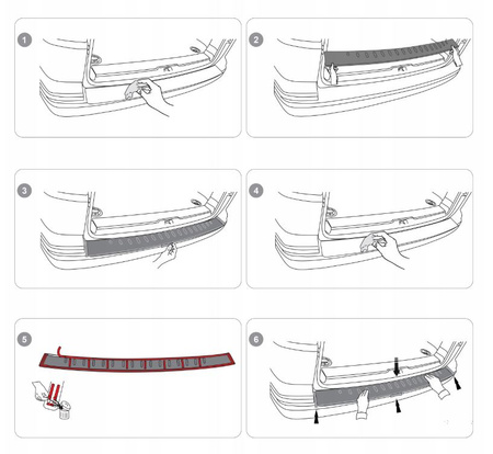 Banda de protectie bara spate pentru VW MULTIVAN VII T7 2021-