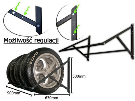 S4 raft pentru anvelope montat pe perete pentru garaj