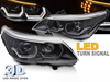 Faruri ANGEL EYES LED 3D NEGRE pentru BMW E60 E61 03-07