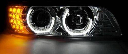 BMW E39 CHROM LED faruri cu LED-uri + ANULE
