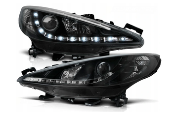 Peugeot 207 06-12 Negru Led lămpi + Motoare