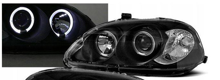 Faruri Honda Civic VI BLACK RING BLACK RING