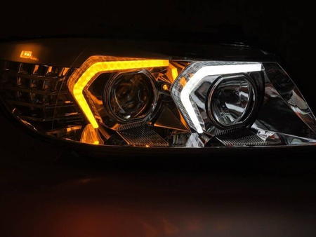 BMW E90/E91 05-08 chrómové LED svetlomety