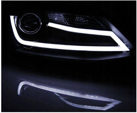 Faruri Vw Jetta VI 11- negru cu led drl