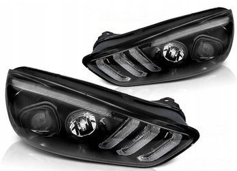 Ford Focus III mk3 15-18 lămpi negre cu leduri dts negru drl
