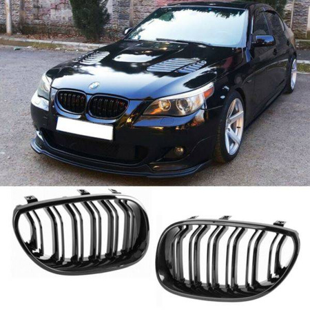 GRILĂ (RINICHI) BMW E60 E61 03-10 NEGRU LUCIOS