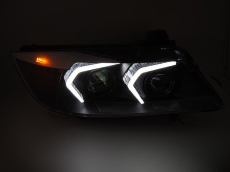 FARURI BMW E90/E91 NEGRU FARURI CU LED COMPLET