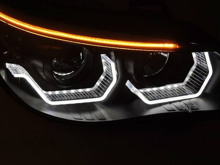 Faruri ANGEL EYES LED 3D NEGRE pentru BMW E60 E61 03-07