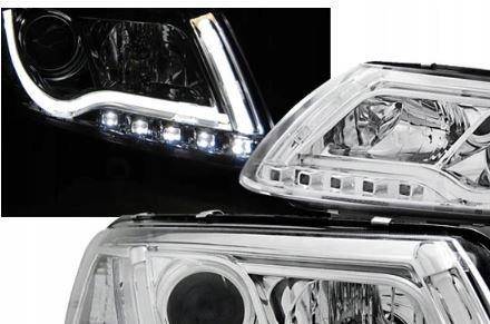 AUDI A6 C6 Faruri cu LED-uri cu tuburi cromate pentru AUDI A6 C6