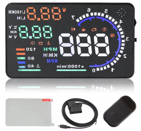 Afișaj proiector LED LCD HUD OBD2 5.5 CLOCKS