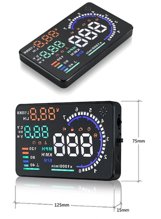 Afișaj proiector LED LCD HUD OBD2 5.5 CLOCKS